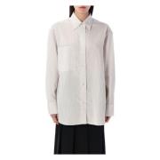 Gestreepte Oversized Shirt Zwart Wit Studio Nicholson , White , Dames