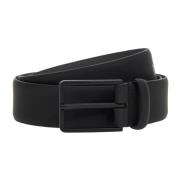 B Tech Rubberen leren riem met logo Boggi Milano , Black , Heren