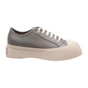 Grijze Leren Veterschoenen met Platform Marni , Gray , Dames