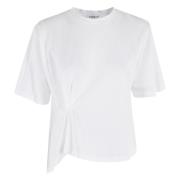 Casual Katoenen T-shirt in Diverse Kleuren Dondup , White , Dames