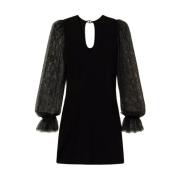 Viscose jurk met kanten mouwen Twinset , Black , Dames