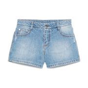 Denim Shorts met Distressed Finish Ermanno Scervino , Blue , Dames