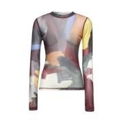 Abstract Print Crewneck Sweater Groen JW Anderson , Multicolor , Dames