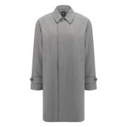 B Travel Pea Coat In Technische Wol Boggi Milano , Gray , Heren