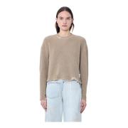 Gestoorde gebreide trui MM6 Maison Margiela , Beige , Dames