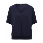 Korte Mouw Top Blouse Shirt Frank Walder , Blue , Dames