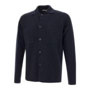 Wollen Field Jacket Navy Blauw Filippo De Laurentiis , Blue , Heren