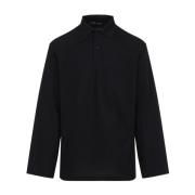 Zwarte polo met lange mouwen Balenciaga , Black , Heren