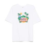 Beach Wave Ronde Hals Korte Mouw T-shirt Casablanca , White , Heren