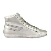 Leren Sneakers met Rubberen Zool Diesel , Gray , Dames