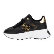 Zwarte Runner Sneakers met 4G Logo Guess , Black , Dames