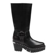 Studded Leren Enkellaars Zwart Jimmy Choo , Black , Dames