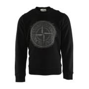 Zwarte Katoenen Heren Trui Stone Island , Black , Heren