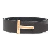 Klassieke Leren Riem voor Mannen Tom Ford , Brown , Heren