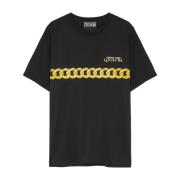 Logo Institutional Korte Mouw T-Shirt Versace , Black , Heren