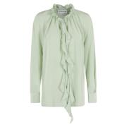 Ruffle Blouse Victoria Beckham , Green , Dames