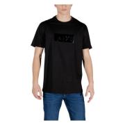 Korte mouw katoenen T-shirt Armani Exchange , Black , Heren