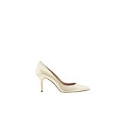 Platina Leren Pumps Carolina Herrera , Gray , Dames