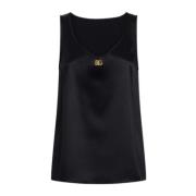 Stijlvolle Zijden Top voor Vrouwen Dolce & Gabbana , Black , Dames