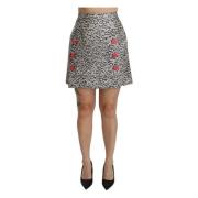 Exquise zwarte versierde hoge taille rok Dolce & Gabbana , Black , Dam...