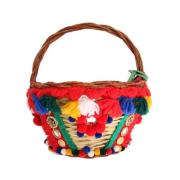 Exotische Beige Stro & Bont Pom Pom Tote Dolce & Gabbana , Multicolor ...