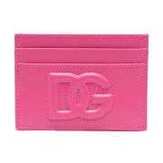 Fuchsia Leren Portemonnee met Kaartsleuven Dolce & Gabbana , Pink , Da...