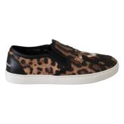 Loafers met Luipaardprint voor Elegant Comfort Dolce & Gabbana , Brown...