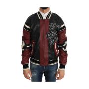 Luxe Sheepskin Leren Bomberjack Dolce & Gabbana , Multicolor , Heren