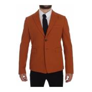 Elegant Oranje Casual Blazer Dolce & Gabbana , Orange , Heren