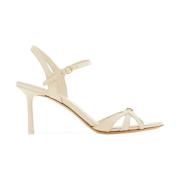 Ivoor Leren Hagedis Sandalen Salvatore Ferragamo , Beige , Dames