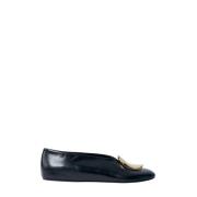 Goud-tone Leren Ballerina Pumps Jil Sander , Black , Dames