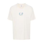 Logo Print T-Shirt C.p. Company , Beige , Heren