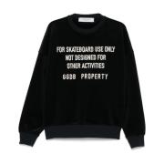 Skateboard Geborduurde Lettering Sweatshirt Golden Goose , Blue , Here...