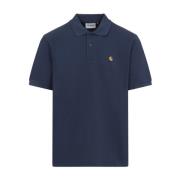 Chase Piquet Polo Shirt in Dusky Blue Carhartt Wip , Blue , Heren