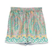 Multicolor Paisley Zijden Shorts Etro , Multicolor , Dames