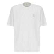 Grijze T-shirts en Polos met Logo Brunello Cucinelli , White , Heren