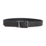 Donkerbruine Leren Riem Ermenegildo Zegna , Black , Heren