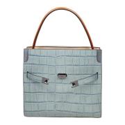 Krokodillenprint Leren Handtas Tory Burch , Blue , Dames