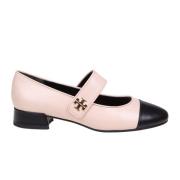 Tweekleurige Leren Mary Jane Schoen Tory Burch , Pink , Dames