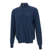 Heren Blauwe Zip Sweater La Martina , Blue , Heren