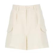 Ivory Linen Bermuda Shorts Woolrich , Beige , Dames