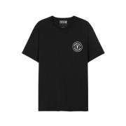 Seizoens Tee met V-Embleem Print Versace Jeans Couture , Black , Heren