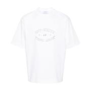 Jersey Crew Neck Logo Print T-shirt Off White , White , Heren