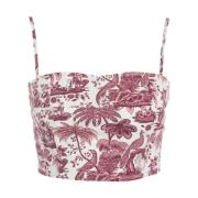 Roze Bloemen Tanktop Staud , Multicolor , Dames