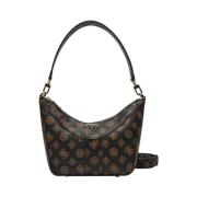 Elegante Mocha Handtas met Gouden Details Guess , Brown , Dames