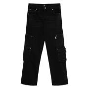 Zwarte Denim Jeans Met Versleten Effect Represent , Black , Heren