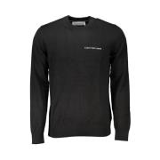 Stijlvol Logo Pullover met Ronde Hals Calvin Klein , Black , Heren