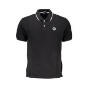 Zwart katoenen poloshirt met korte mouwen North Sails , Black , Heren