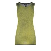 Groene Mouwloze Katoenen Top Met Ronde Hals Avant Toi , Green , Dames