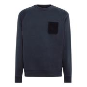 Crew Neck Cotton Sweatshirt Boggi Milano , Blue , Heren